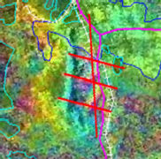 Interferometribild över Kirunagruvan